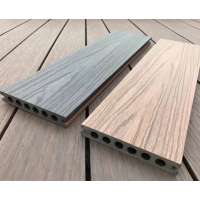 New design Co-extrusion composite decking UV-resistant capped wpc decking hollow co-extrusion wpc decking